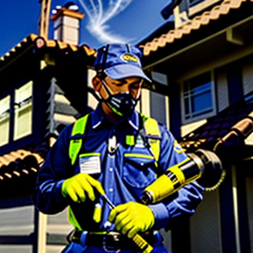 Pest control technician inspecting a home in Simi Valley